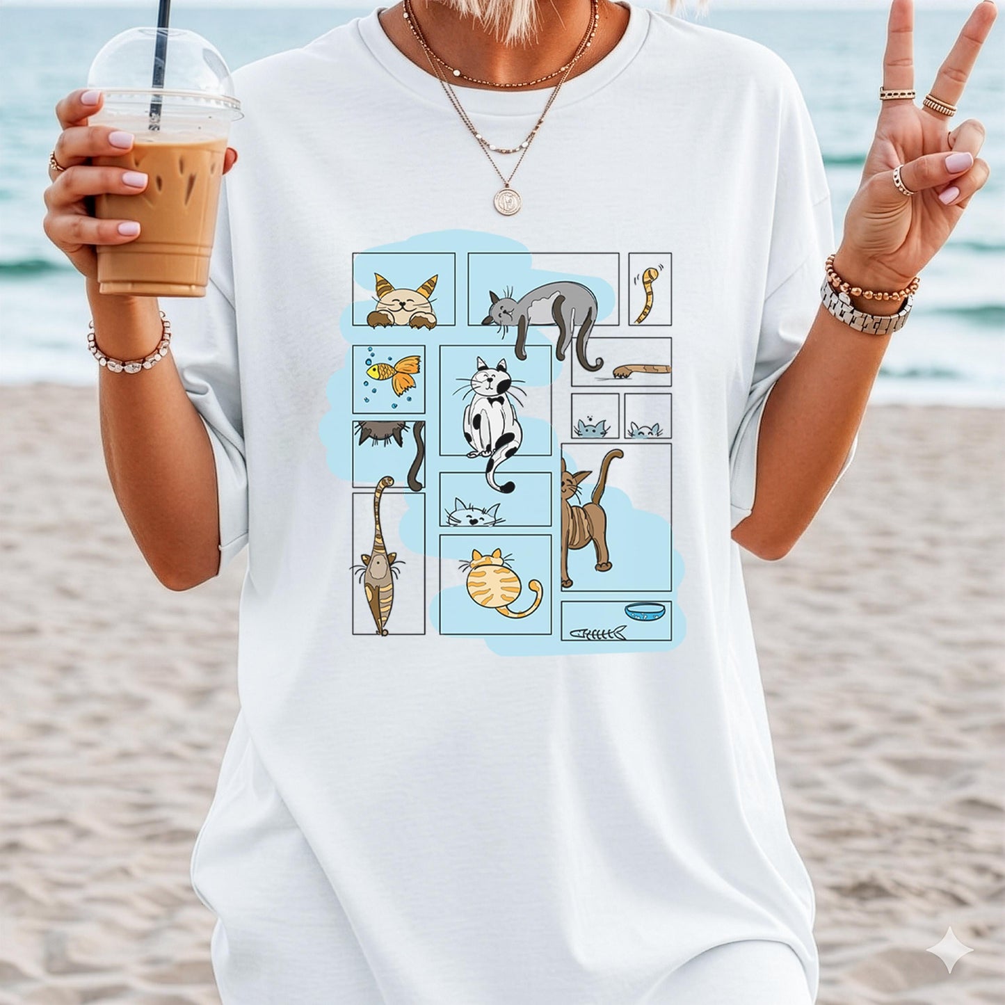 Comic Panel Cat Shirt