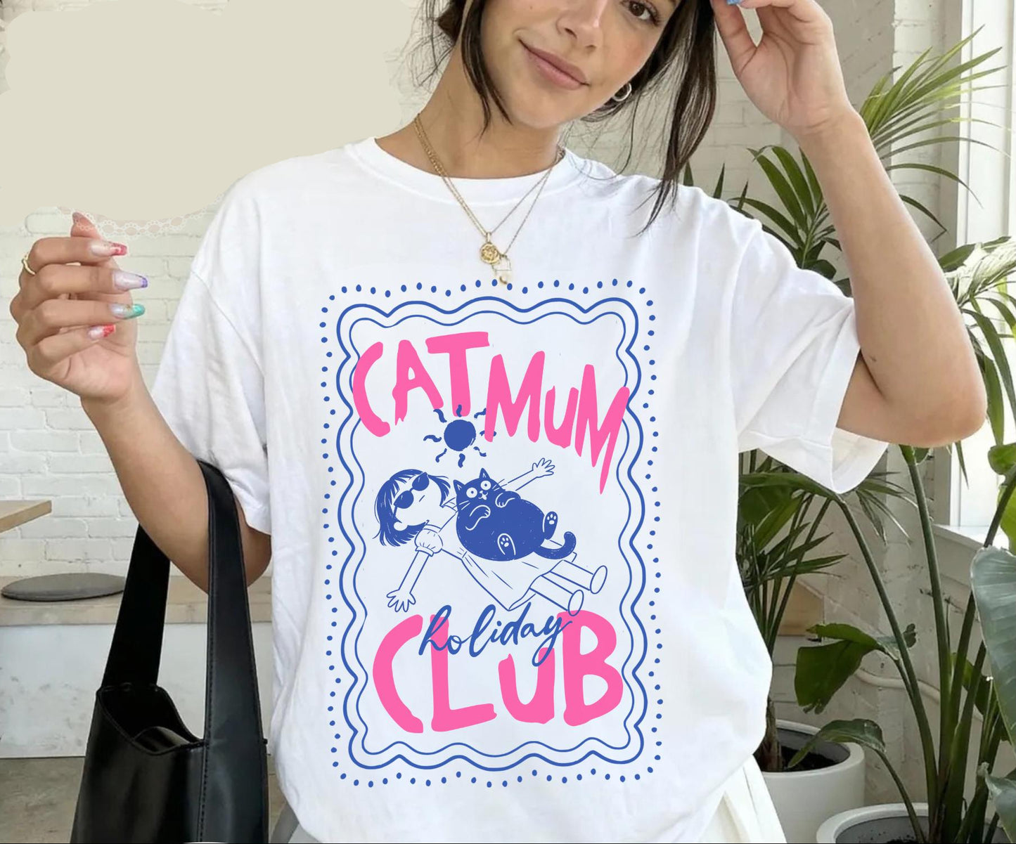 Cat Mum Holiday Club T-Shirt