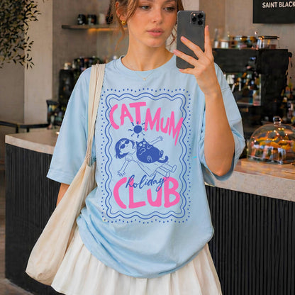 Cat Mum Holiday Club T-Shirt