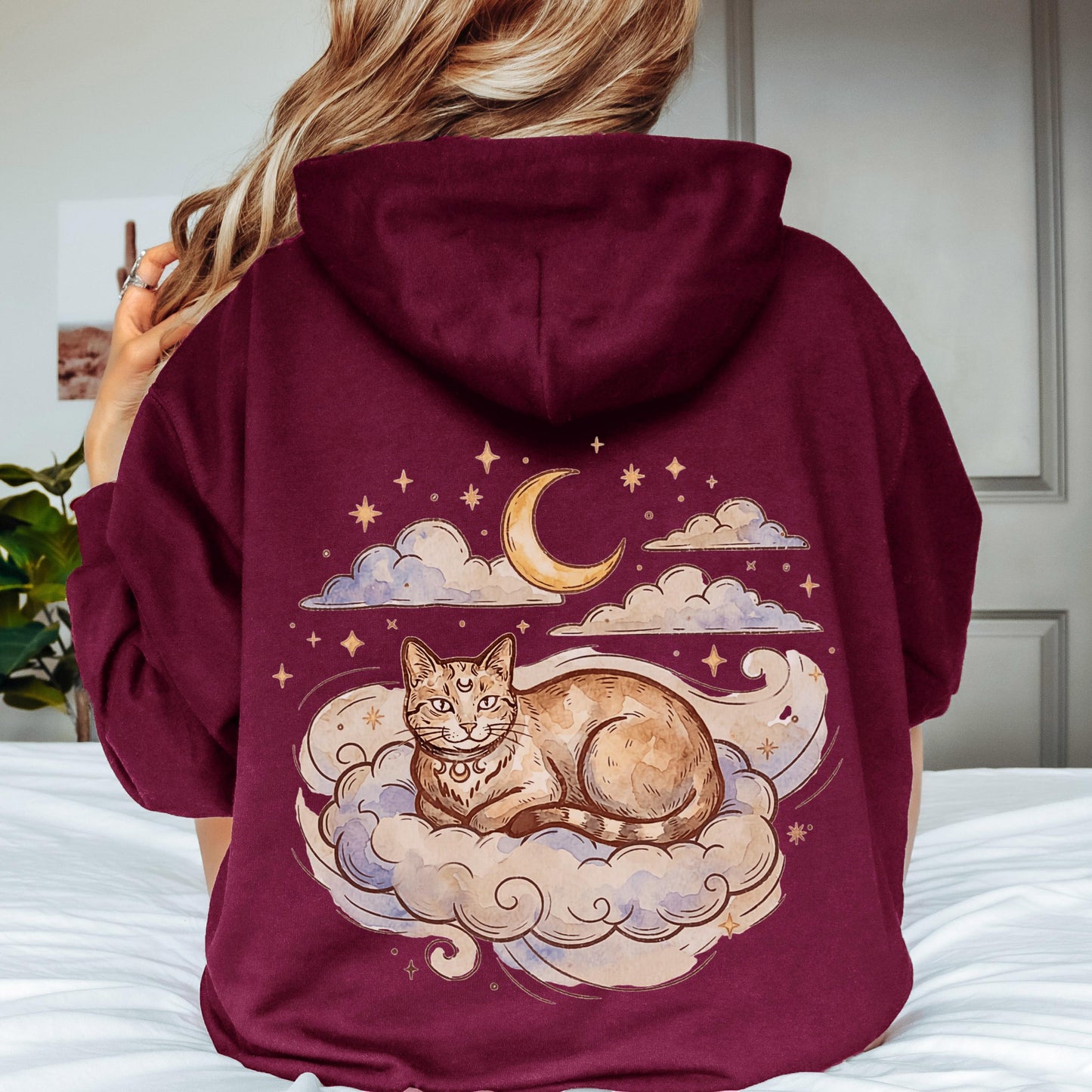 Cat Moon Stars Hoodie