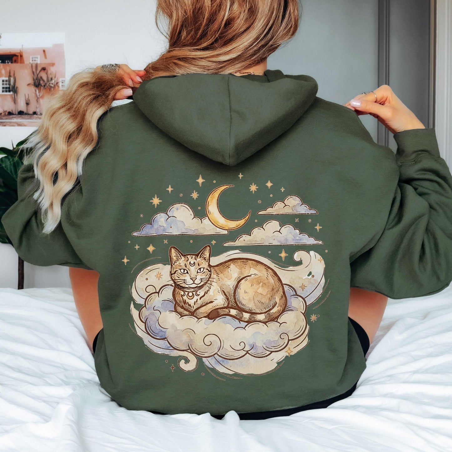 Cat Moon Stars Hoodie