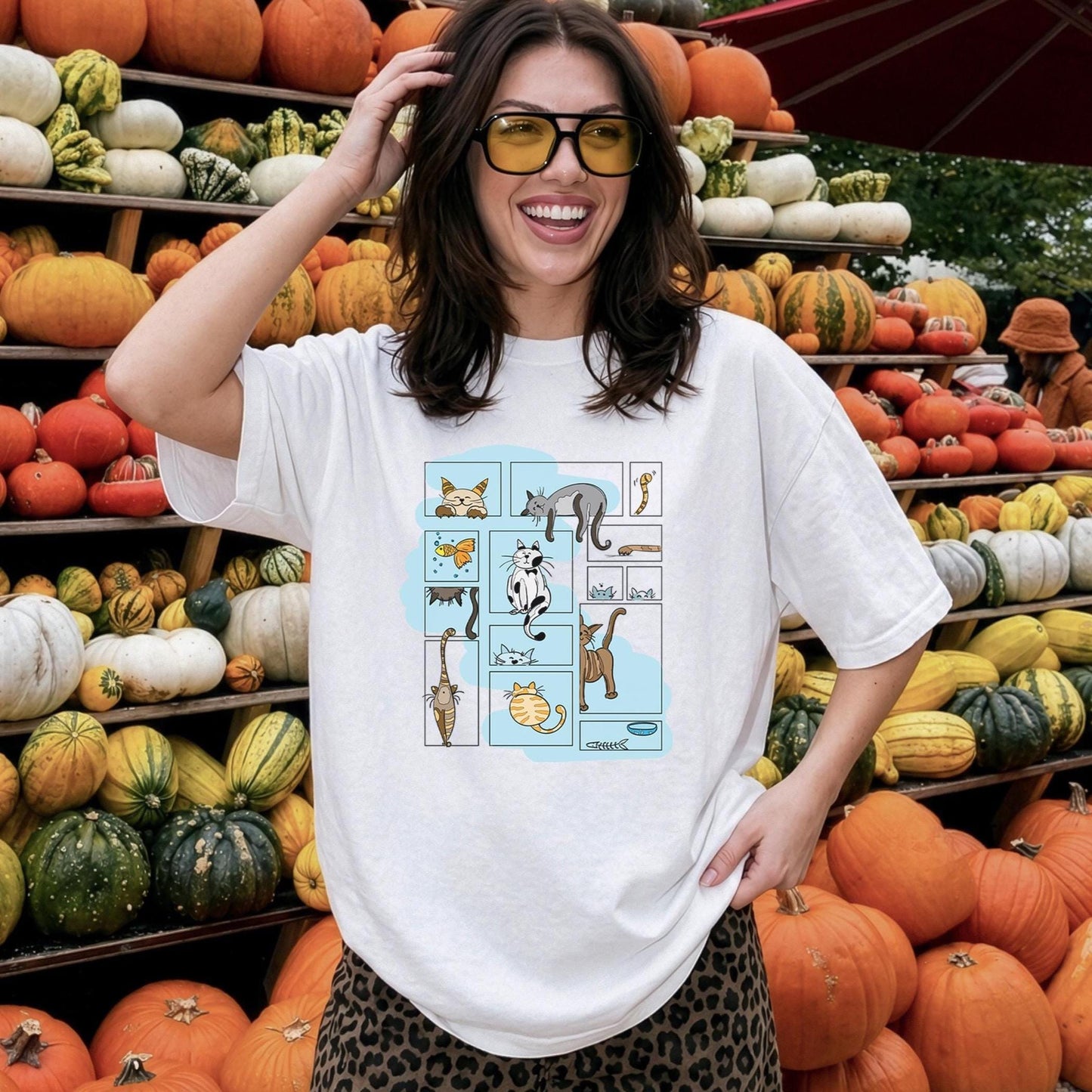 Comic Panel Cat Shirt