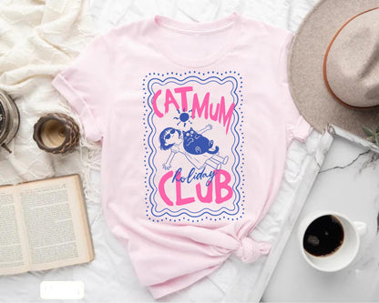 Cat Mum Holiday Club T-Shirt