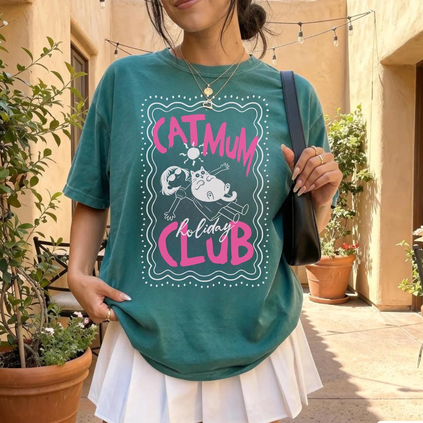 Cat Mum Holiday Club T-Shirt