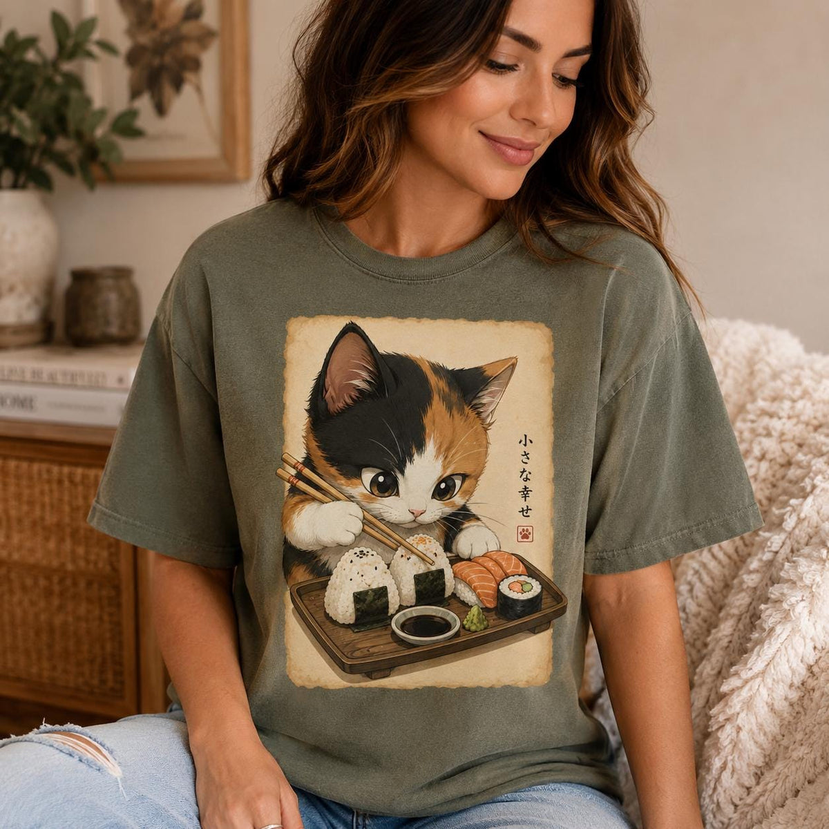 Calico Cat Sushi Shirt