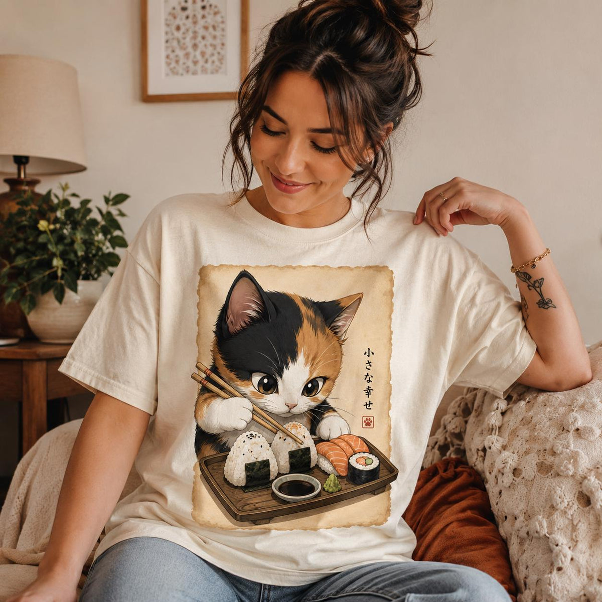 Calico Cat Sushi Shirt
