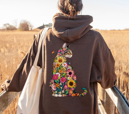 Floral Cat Hoodie V6