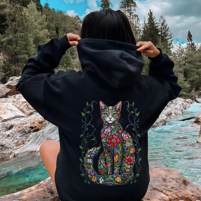 Floral Cat Lover Hoodie