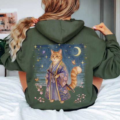 Samurai Ginger Cat Hoodie