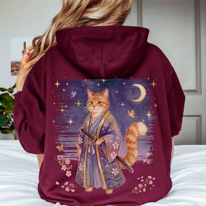 Samurai Ginger Cat Hoodie