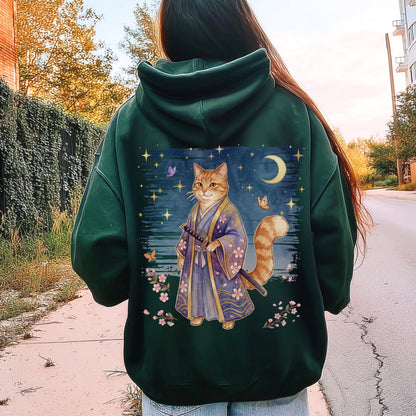 Samurai Ginger Cat Hoodie