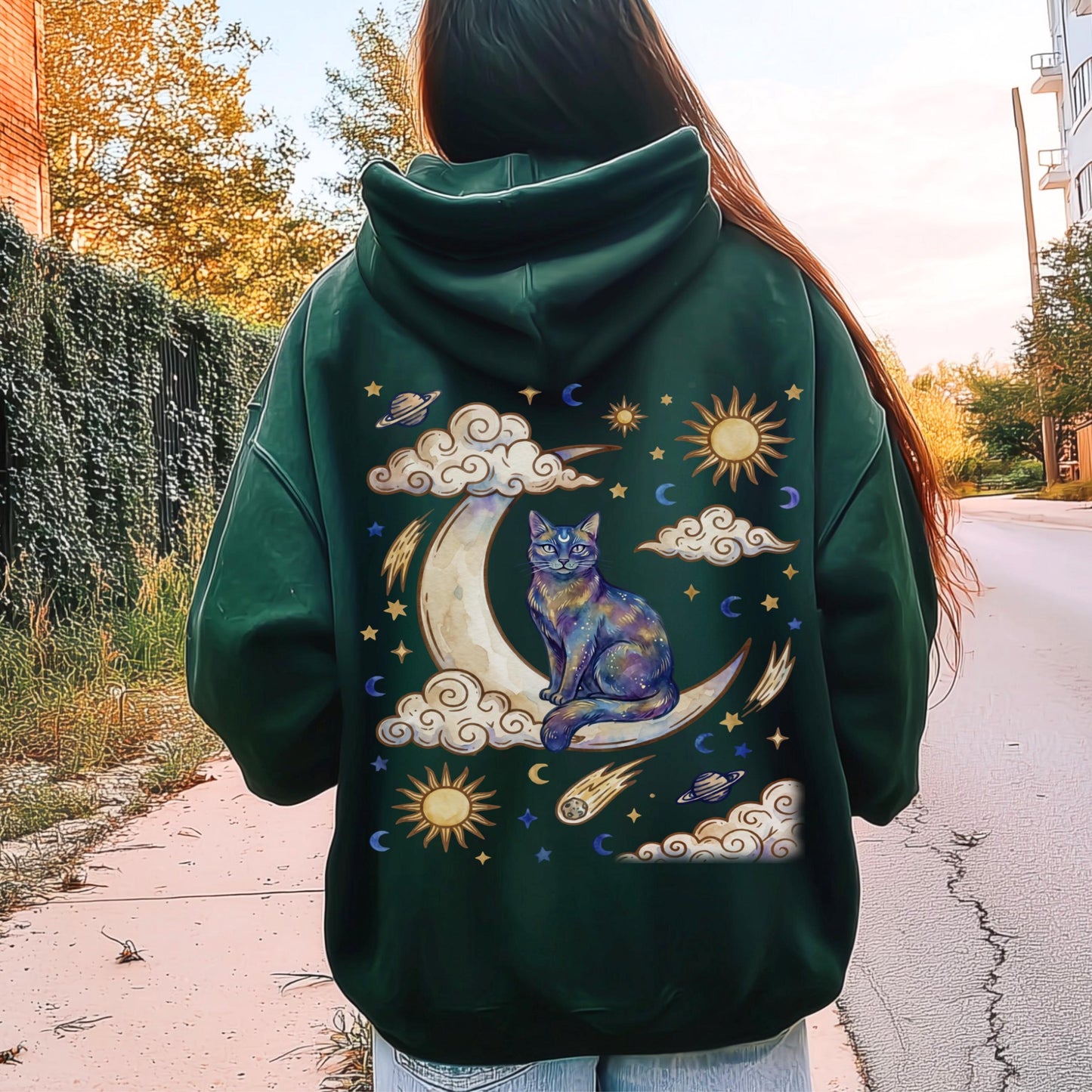 Cat In The Moon Hoodie