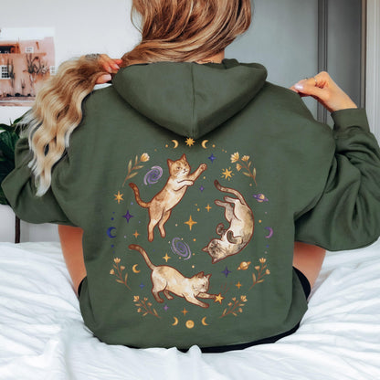 Three Cats Chasing Stars Hoodie