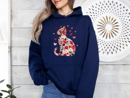 Floral Cat Hoodie V5