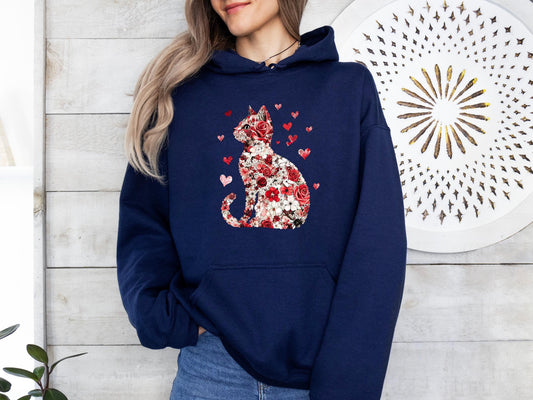 Floral Cat Hoodie V5