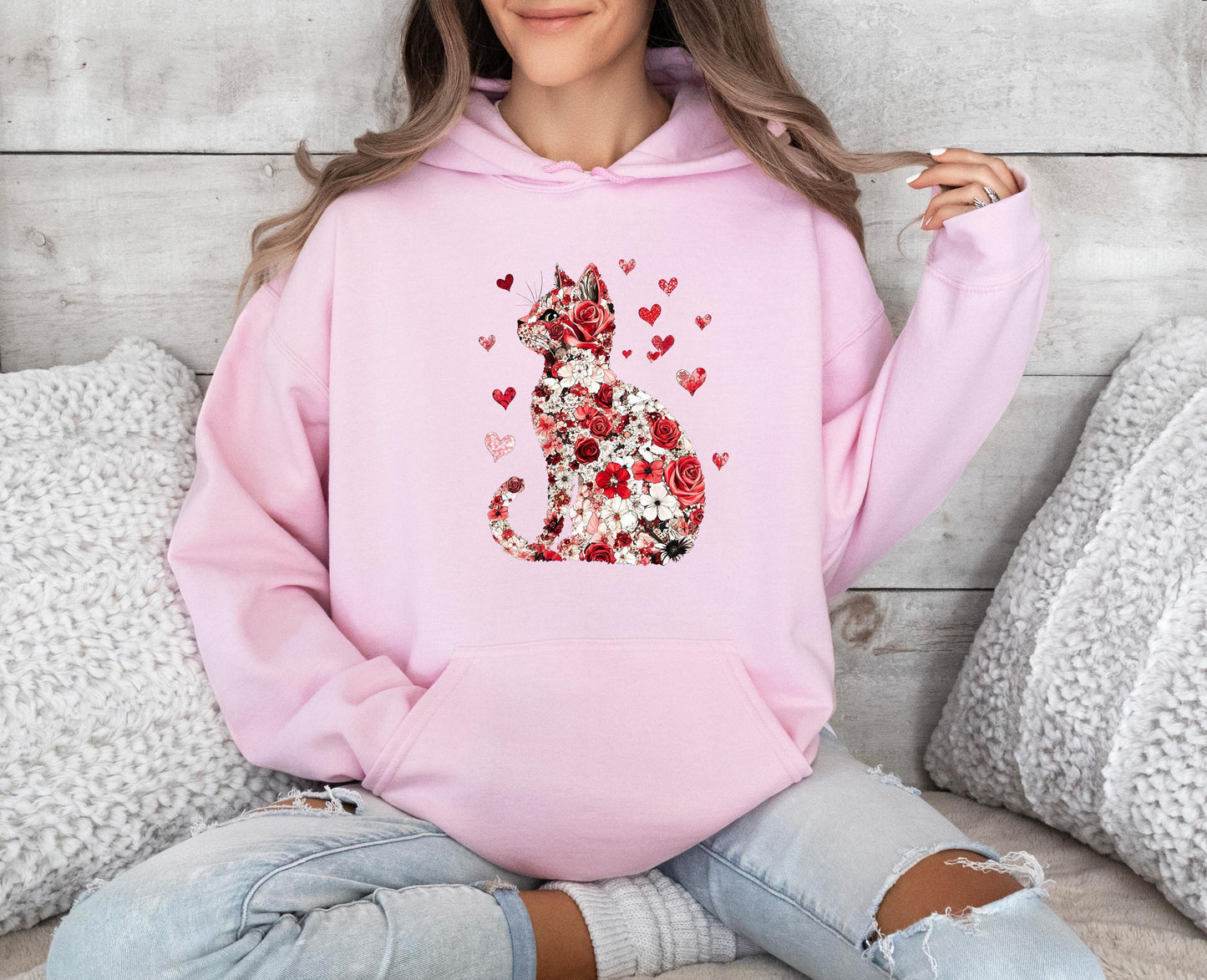 Floral Cat Hoodie V5