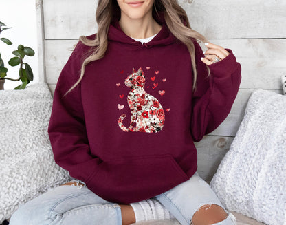 Floral Cat Hoodie V5