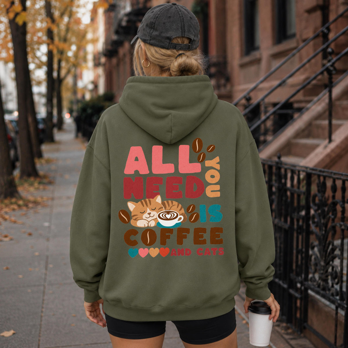 Cat Lover Coffee Hoodie