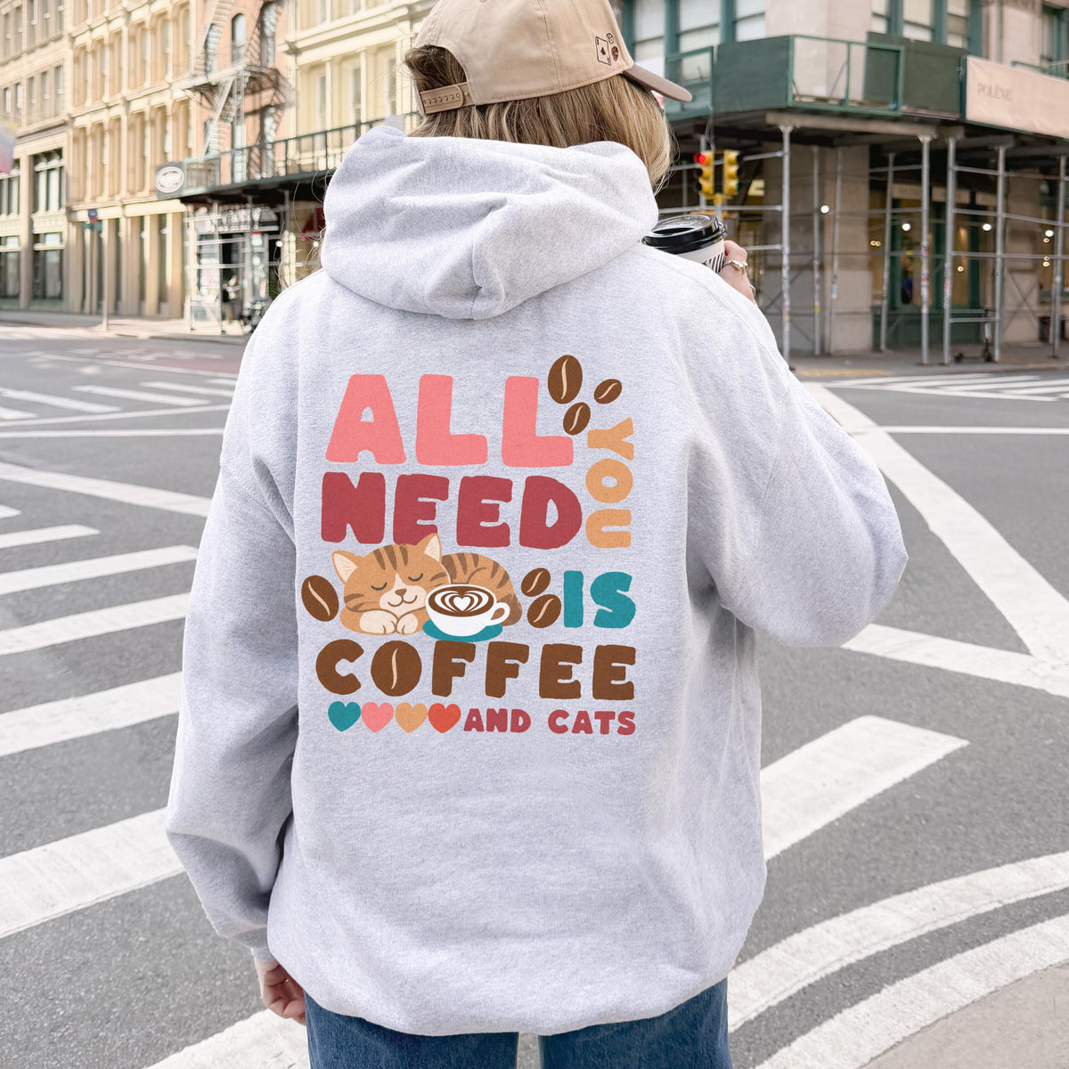 Cat Lover Coffee Hoodie