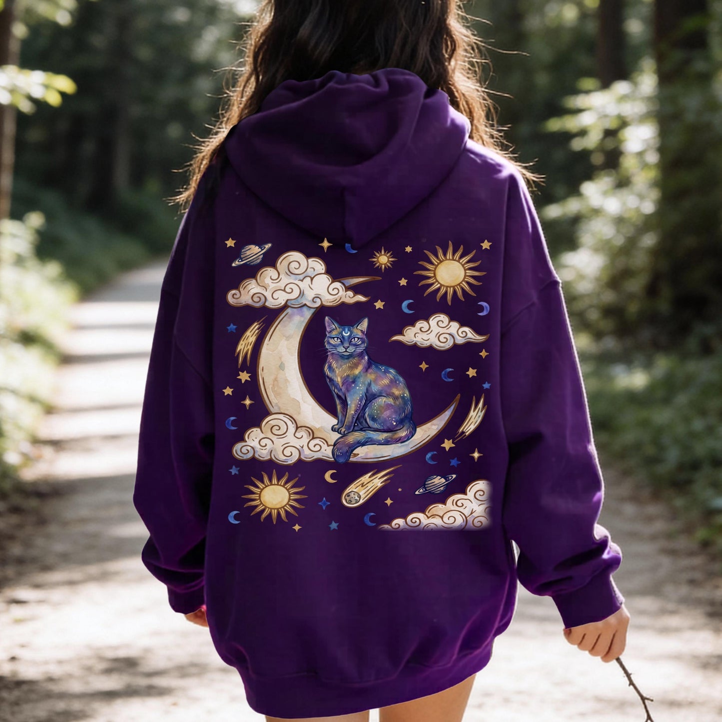 Cat In The Moon Hoodie