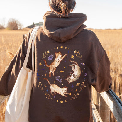 Three Cats Chasing Stars Hoodie