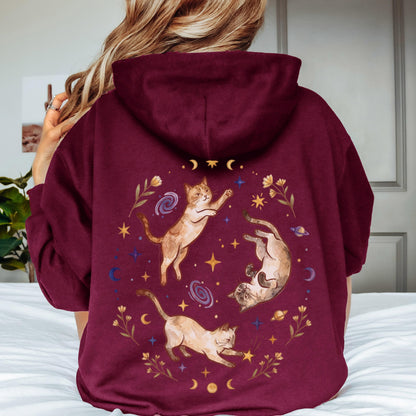Three Cats Chasing Stars Hoodie