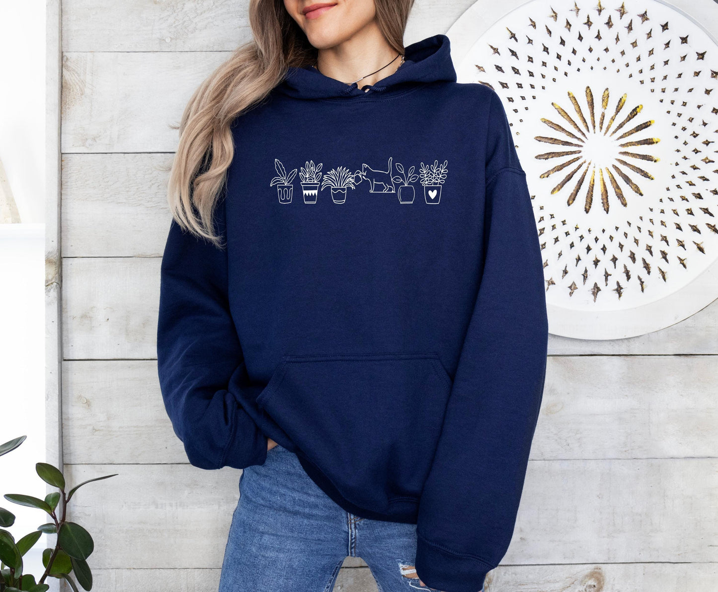 Cat Watering Plant Hoodie