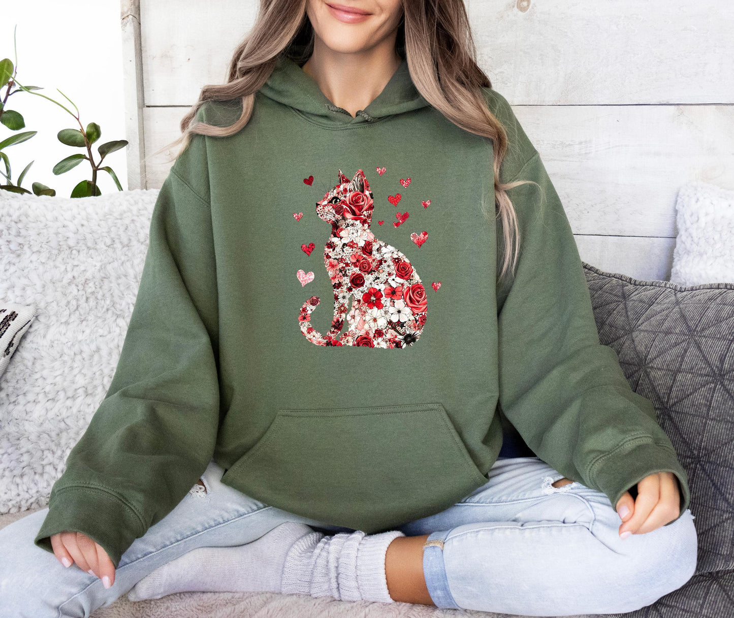 Floral Cat Hoodie V5