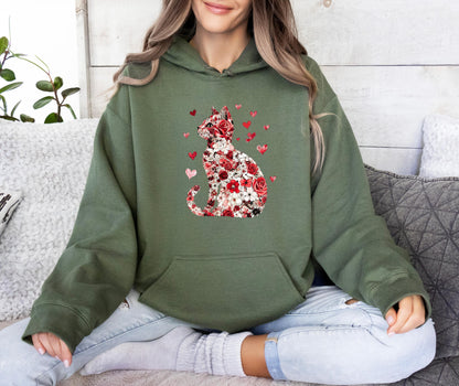 Floral Cat Hoodie V5
