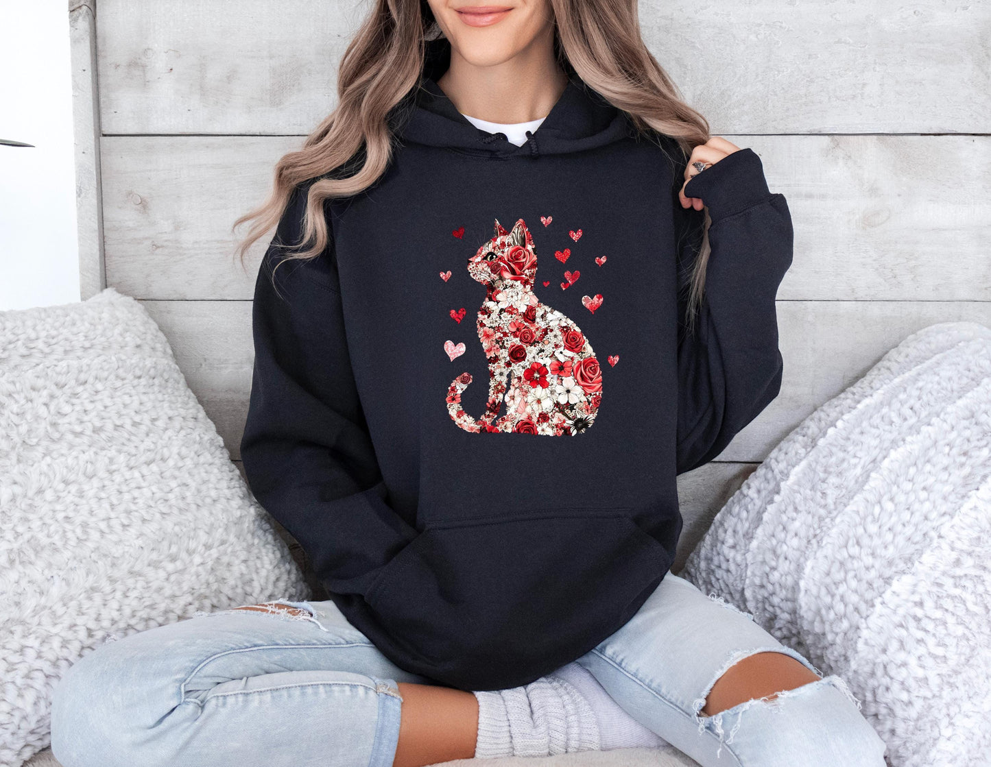Floral Cat Hoodie V5