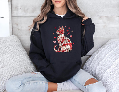 Floral Cat Hoodie V5