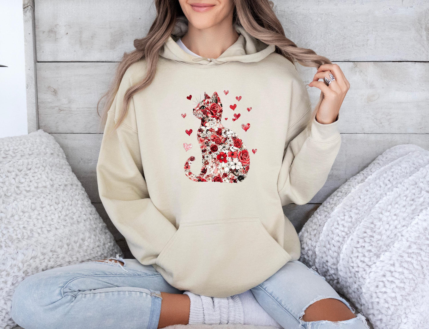 Floral Cat Hoodie V5