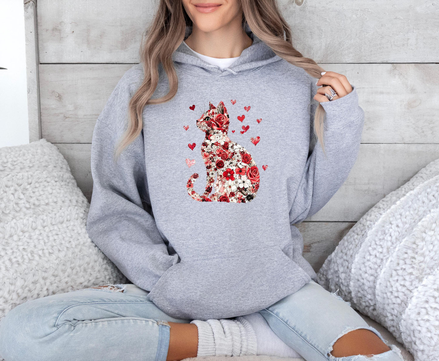 Floral Cat Hoodie V5