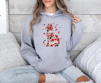 Floral Cat Hoodie V5
