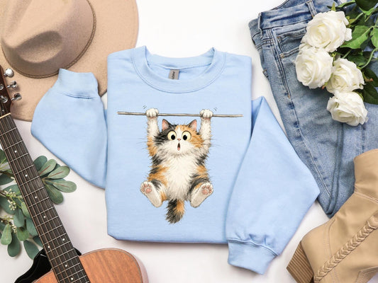 Funny Hanging Cat Sweatshirt