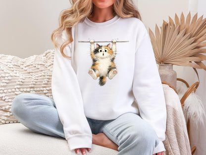 Funny Hanging Cat Sweatshirt