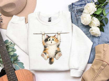 Funny Hanging Cat Sweatshirt