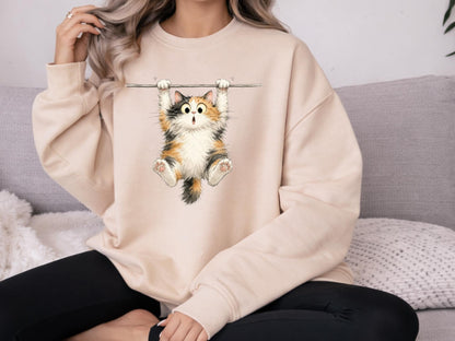 Funny Hanging Cat Sweatshirt