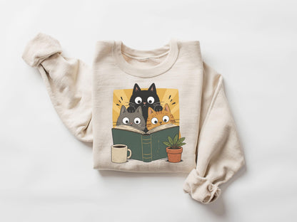Book Lover Cat Sweatshirt V3