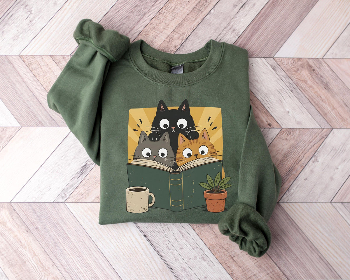 Book Lover Cat Sweatshirt V3