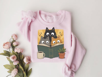 Book Lover Cat Sweatshirt V3