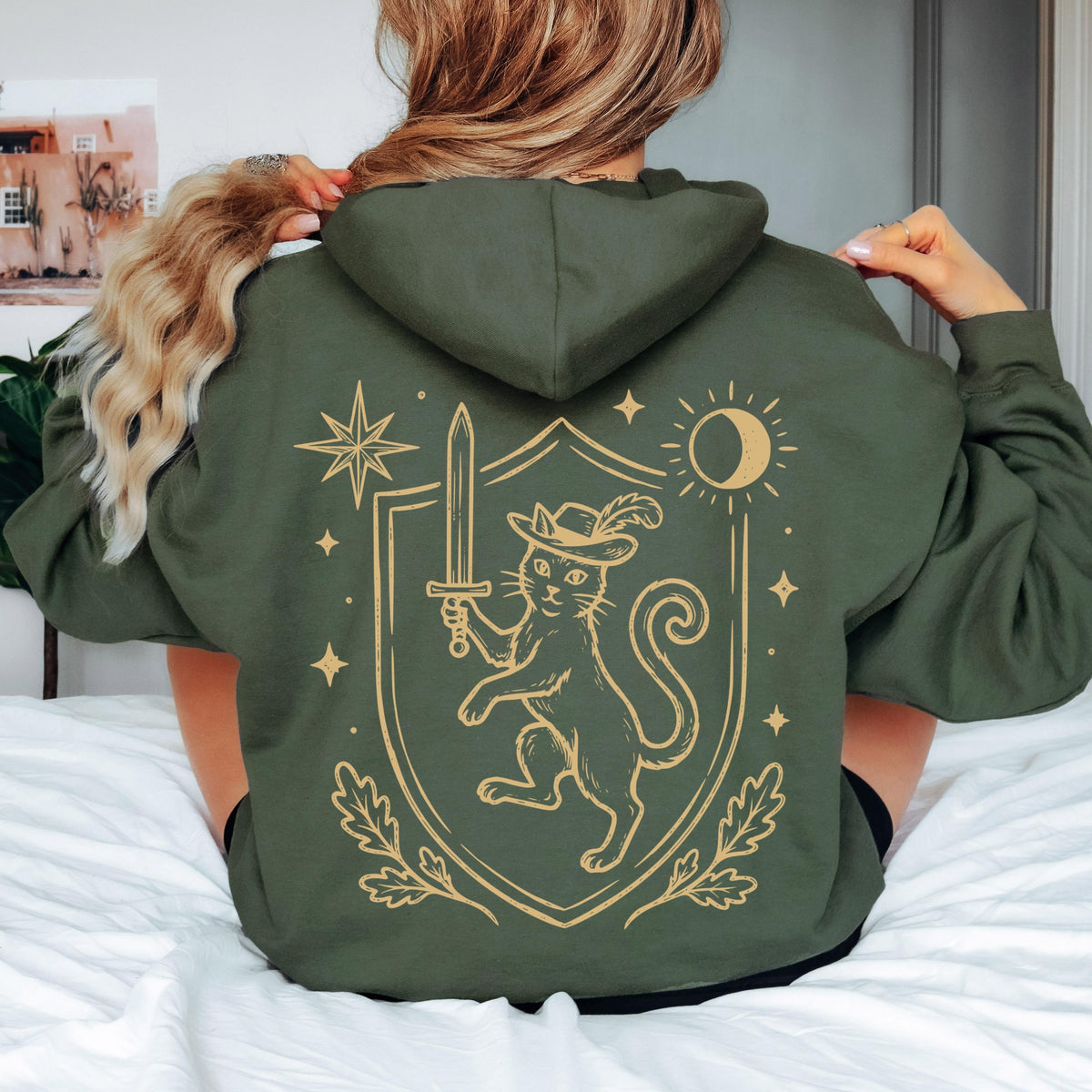 Medieval Heraldic Cat Hoodie
