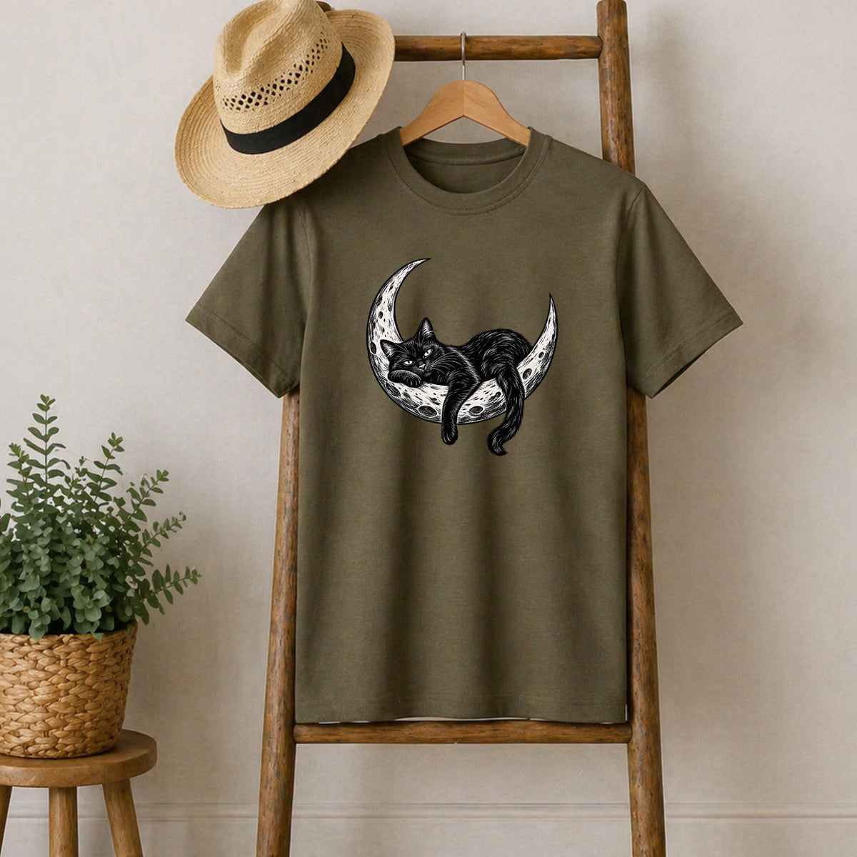 Black Cat Moon T-Shirt