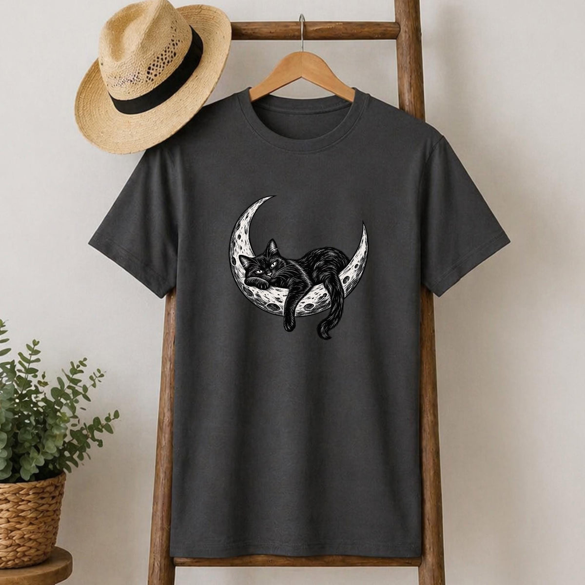 Black Cat Moon T-Shirt