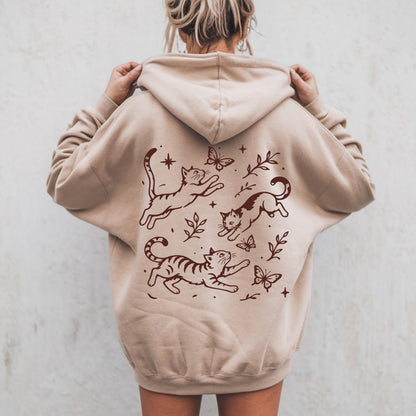 Frolicking Cats Garden Hoodie