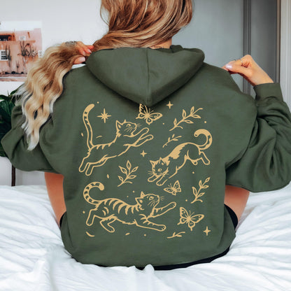 Frolicking Cats Garden Hoodie