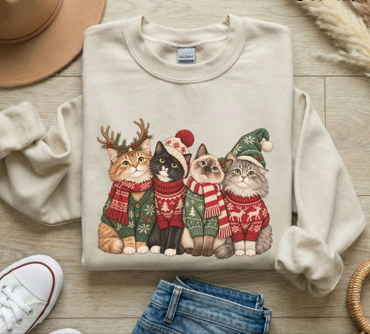 Christmas Cats Sweatshirt V6