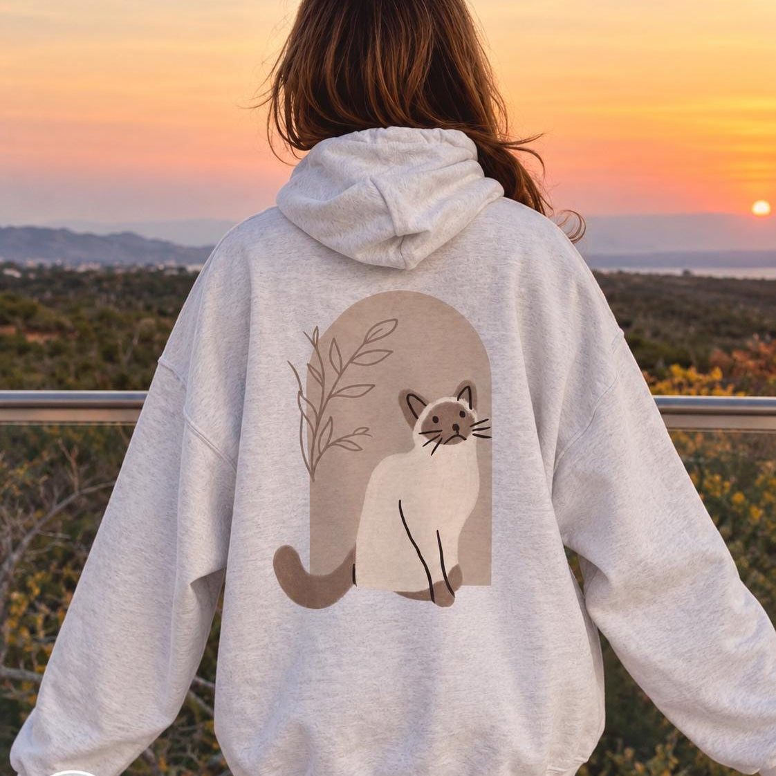 Minimalist Siamese Cat Hoodie