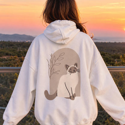 Minimalist Siamese Cat Hoodie
