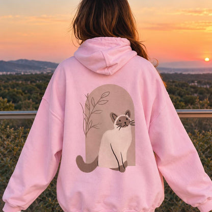Minimalist Siamese Cat Hoodie